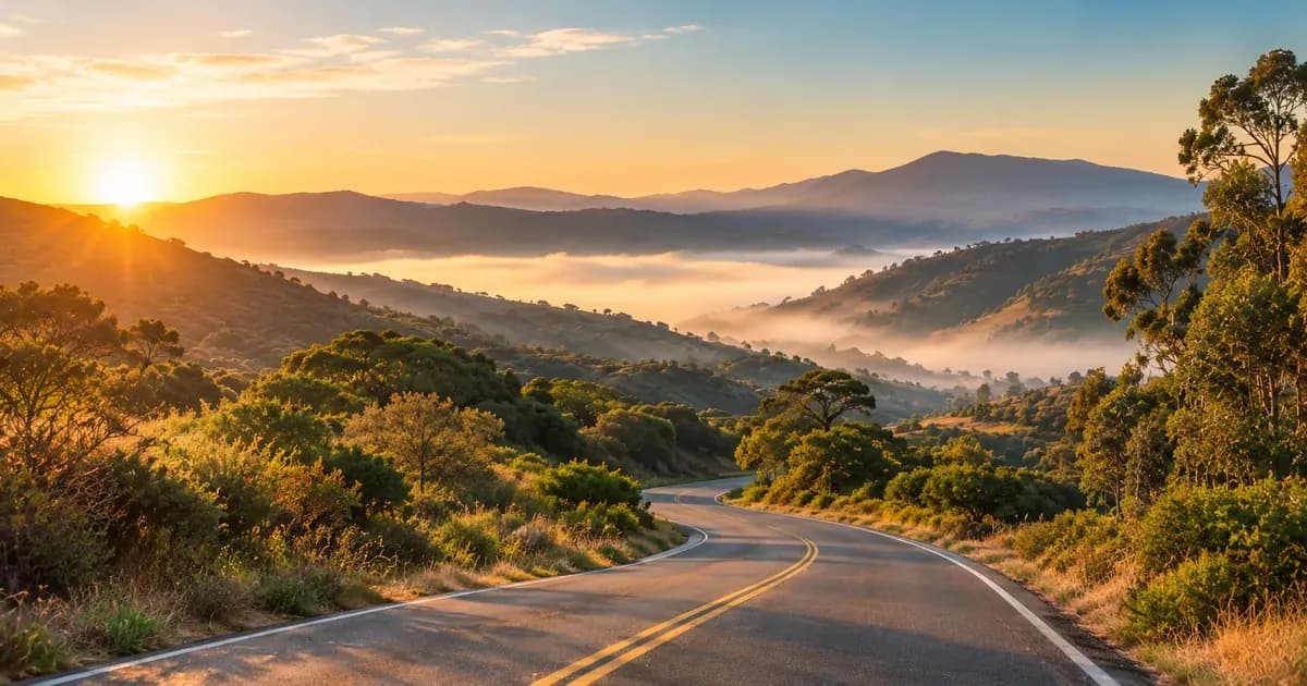 Sunrise over the North San Diego County hills