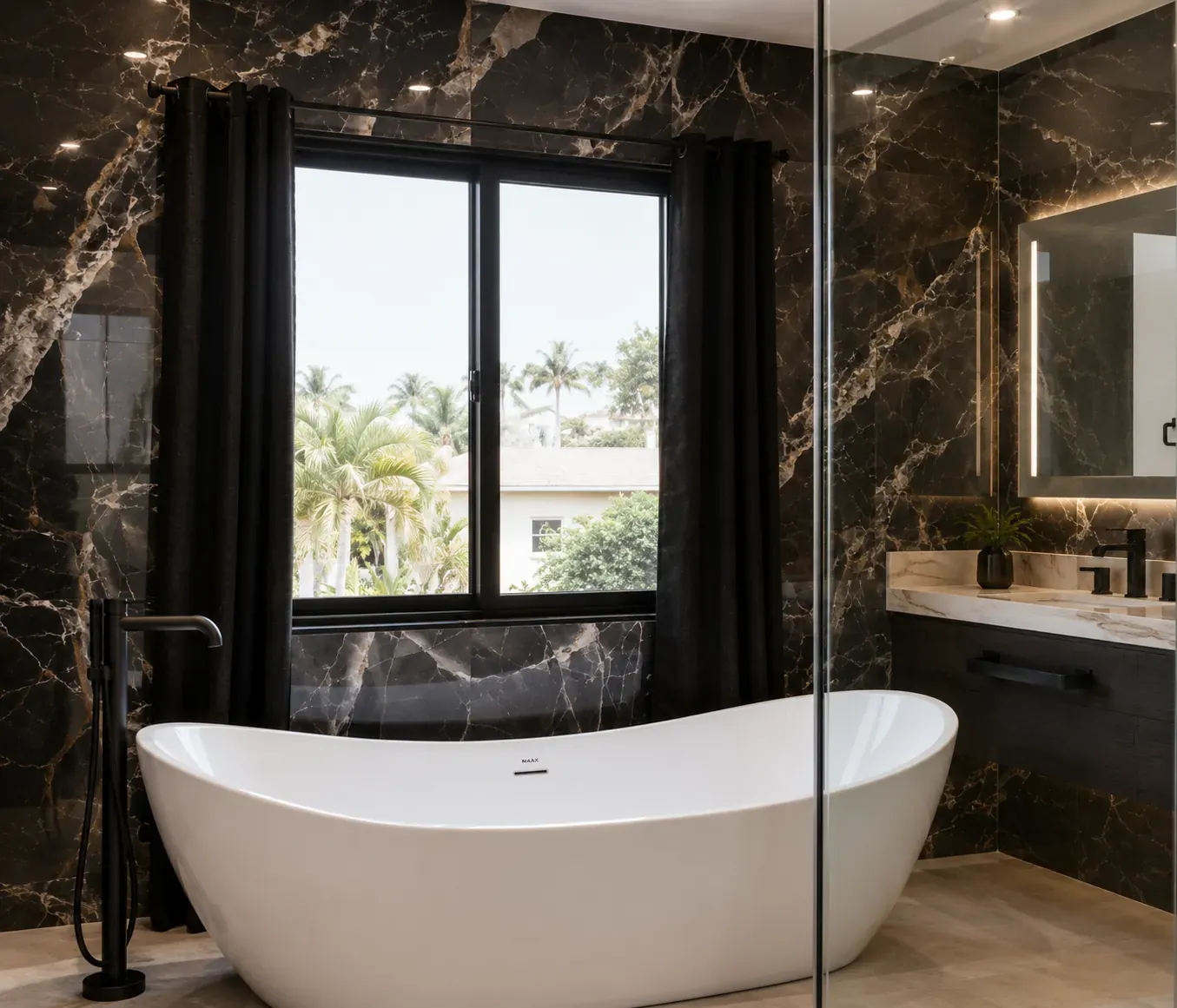 Private bathroom with soaking tub at Double Peak Recovery